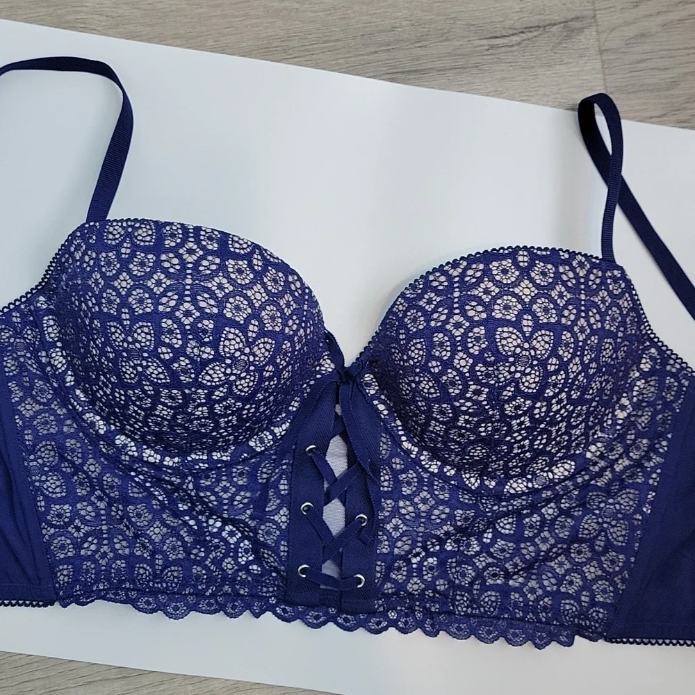 Victoria's Secret navy blue lace Corset Bra - Picture 10 of 10